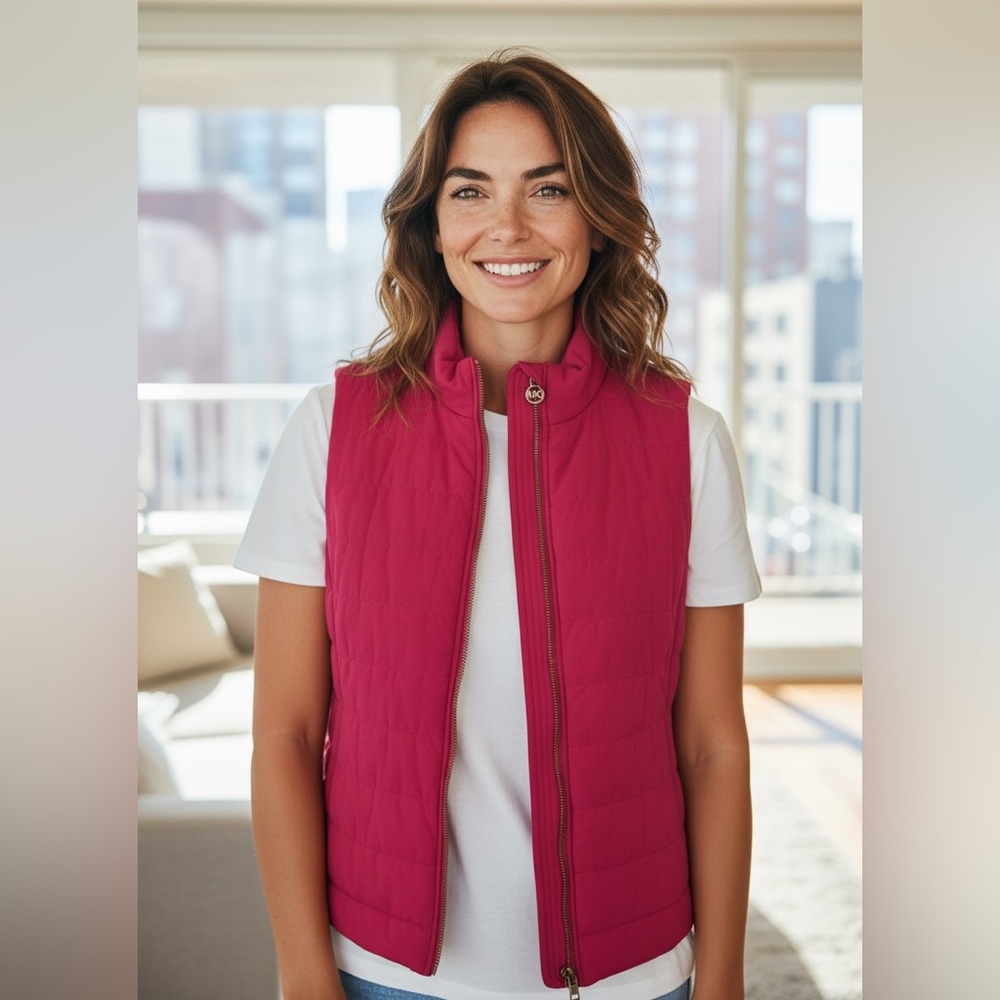 Michael Kors Fuchsia Quilted Vest size L
